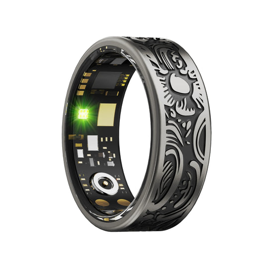 Anneau pour homme et femme avec moniteur de fréquence cardiaque et d'oxygène dans le sang, modes multi-sports, compatible avec Android et iOS